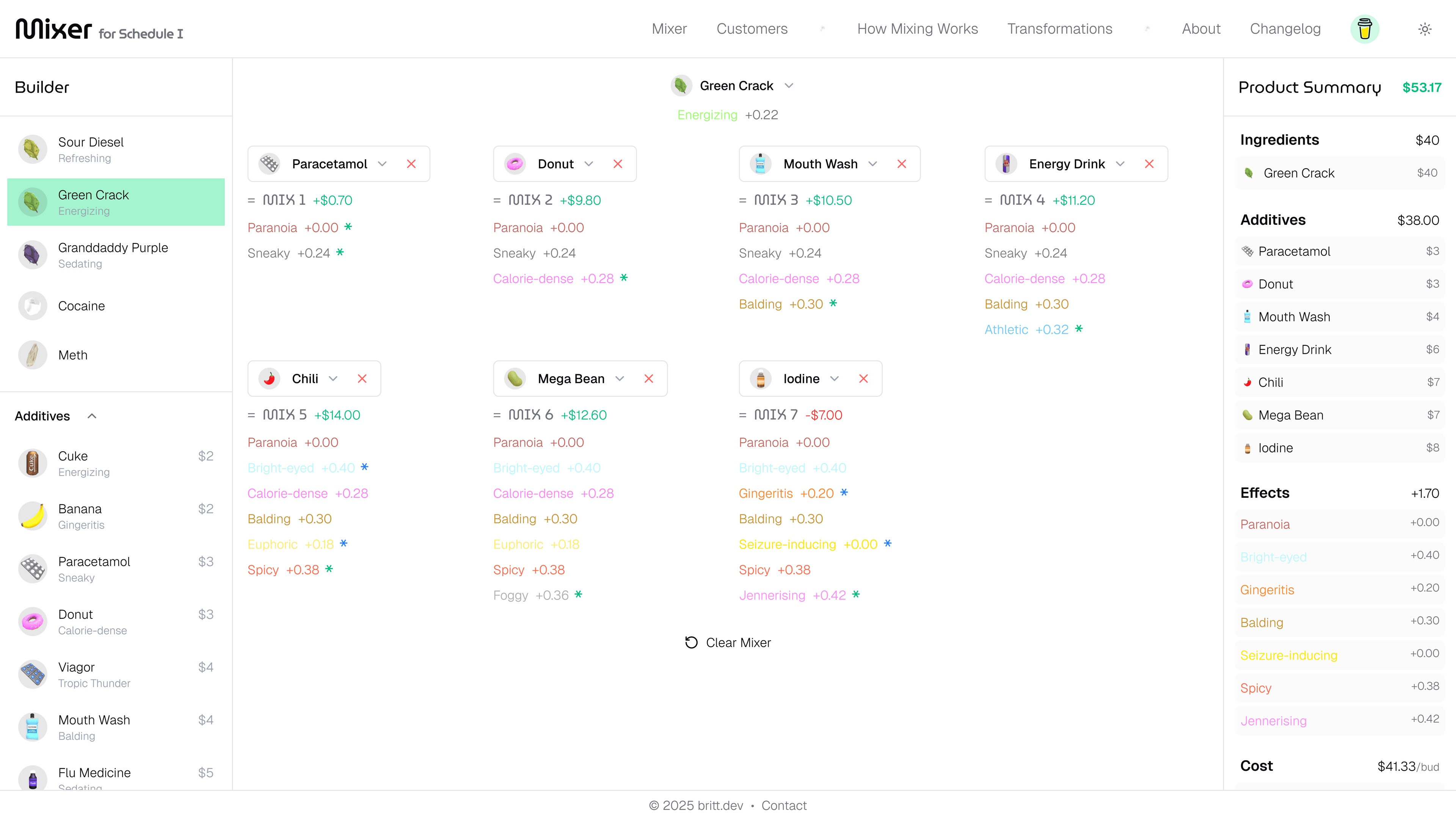 Mixer page screenshot